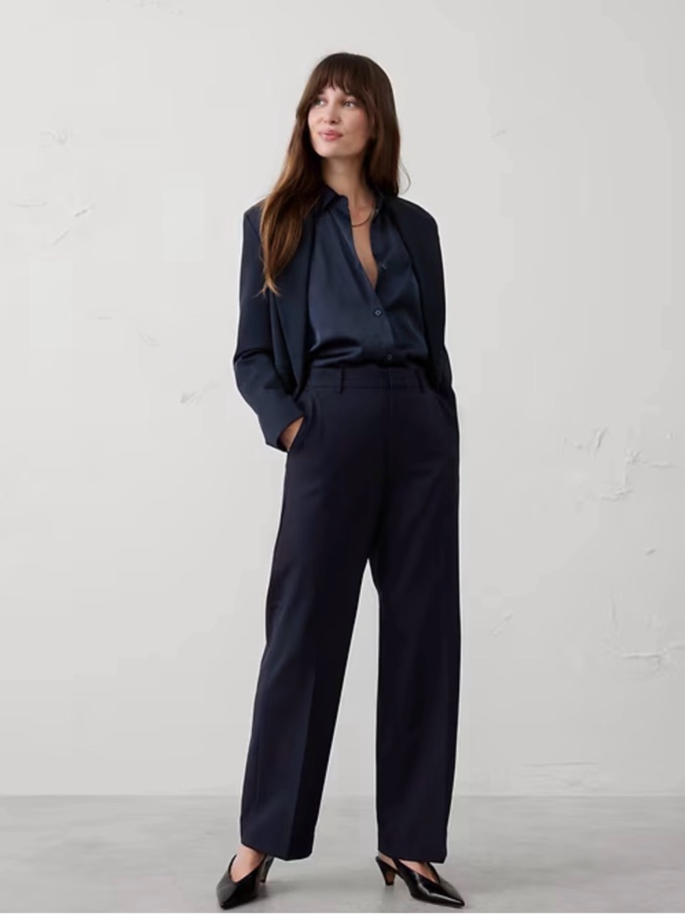 Banana Republic Black Wide-Leg Pants